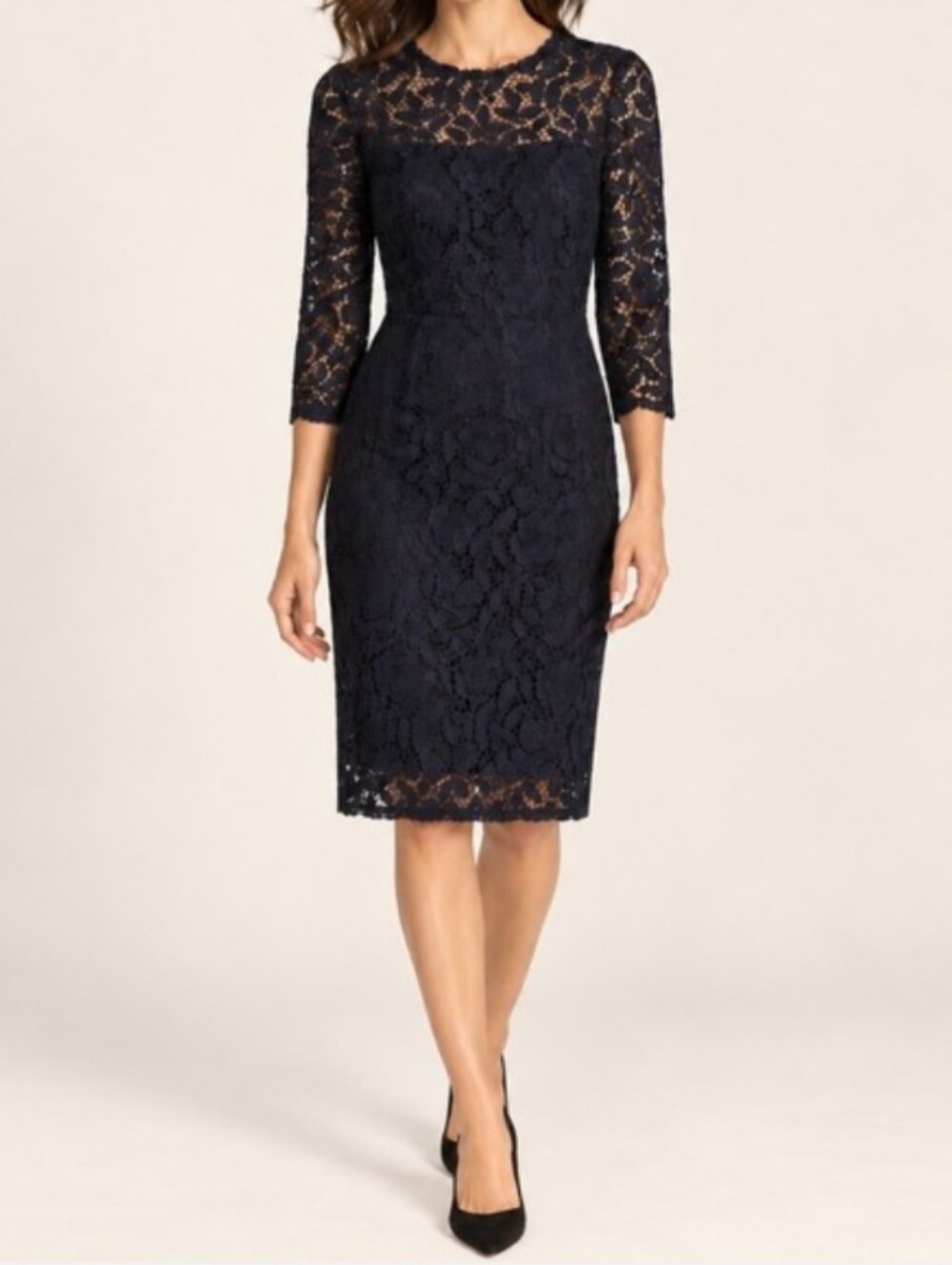 J.Crew Collection Black Lace Illusion Sheath Dress Size 2
